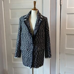 NWT H&M | Black and White Houndstooth Boucle Jacket, Size 4